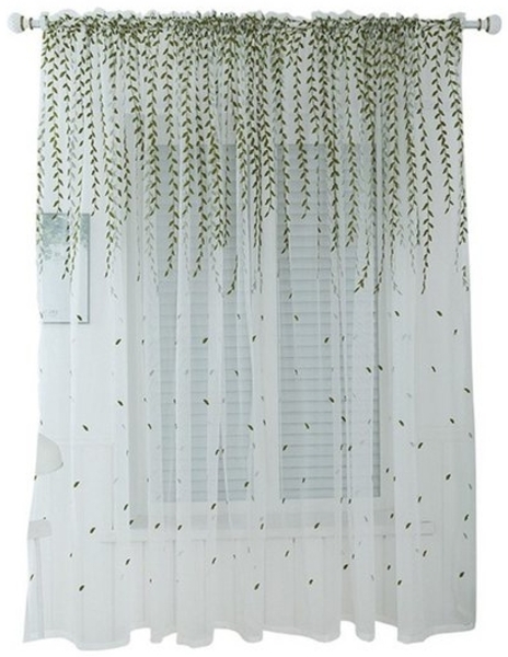 XDeer Vorhang 1-Paar Vorhang Gardinen mit Ösen,Transparent Gardinenschals Bild 4