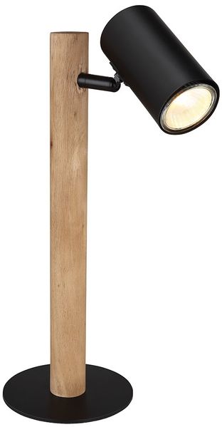 Tischleuchte, Metall, Holz, Spot beweglich, H 35 cm