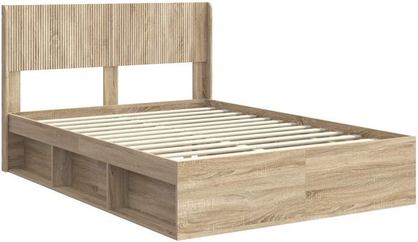vidaXL Bettgestell mit Stauraum und Kopfteil Sonoma-Eiche 140 x 200 cm 3414205 Bild 4