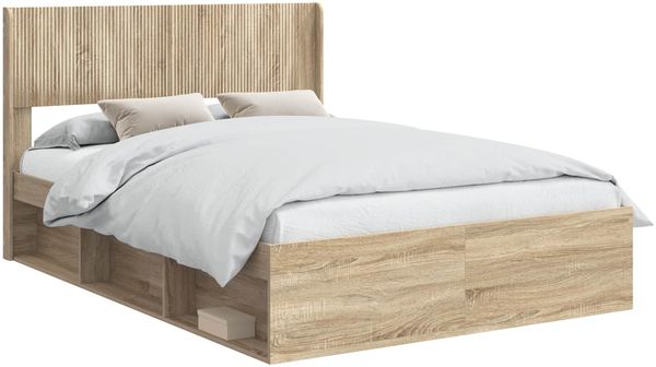 vidaXL Bettgestell mit Stauraum und Kopfteil Sonoma-Eiche 140 x 200 cm 3414205 Bild 2