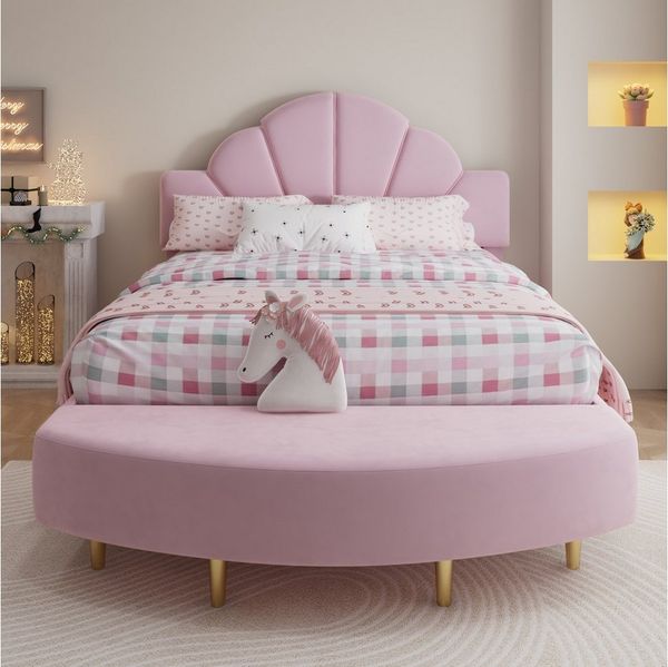 Flieks Polsterbett, Kinderbett Doppelbett 140x200cm mit Bettbank und Polsterkopfteil