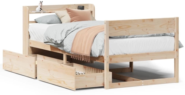 vidaXL Massivholzbett ohne Matratze 90x190 cm Kiefer 3307143