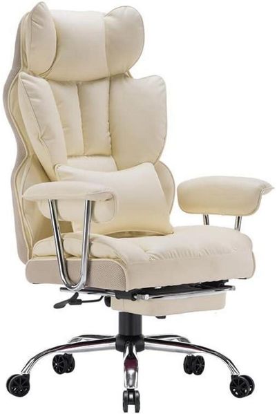 Efomao Bürostuhl ergonomisch 200 kg PU Leder Fußstütze