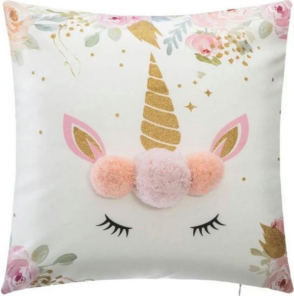 Atmosphera Créateur d'intérieur Dekokissen Kissen Einhorn weiß, Bezug abnehmbar