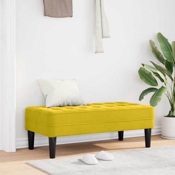 vidaXL Bank mit Kissen Gelb 113 x 57 x 39 cm Samt 42001954