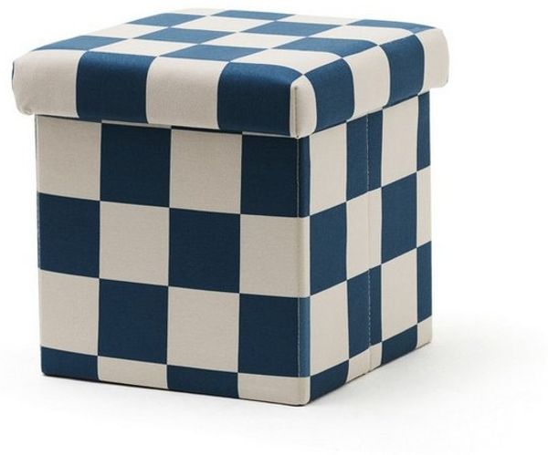 Kids Concept Sitzwürfel Kids Concept - Sitzwürfel mit Stauraum Karo blau - 30 x 31 x 30 cm (1 St)