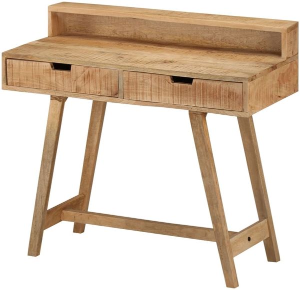 vidaXL Schreibtisch 100x45x90 cm Raues Massives Mangoholz 328269