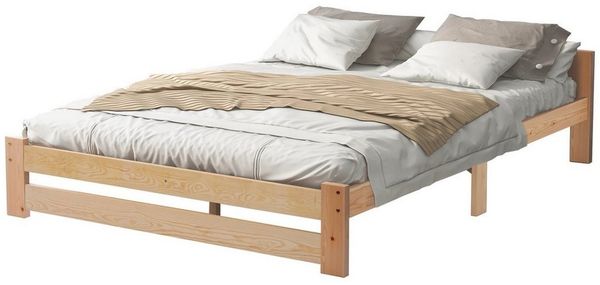 BlingBin Einzelbett Holzbett Doppelbett (1-tlg, mit Kopfteil und Lattenrost), 90/140x200 cm