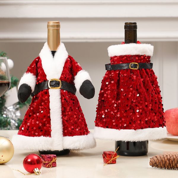 ABC Weinflaschenbezug, für Weihnachten, rot, Polyester, 3 x 20 x 25 cm