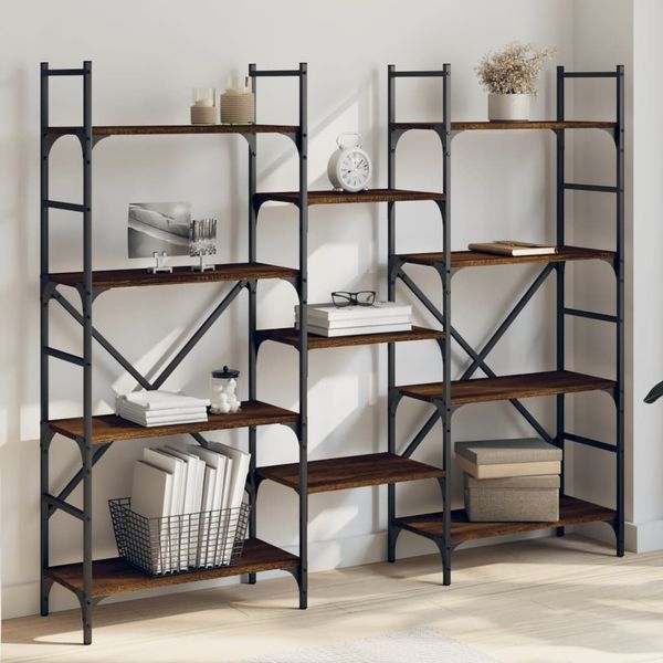 vidaXL Bücherregal Braun Eichen-Optik 160x28,5x136,5 cm Holzwerkstoff 838877