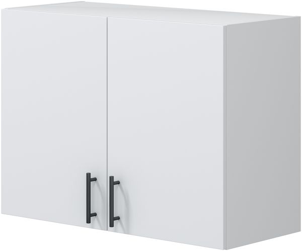 Hängeschrank >KIRA< in Weiß glänzend/Mattweiß - 80x59x34 (BxHxT)