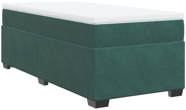 vidaXL Boxspringbett mit Matratze Dunkelgrün 80x200 cm Samt 3285248