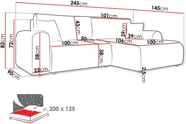 Ecksofa Floryn L (Farbe: Taro 98) Bild 8