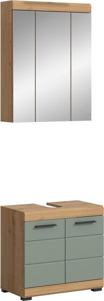 INOSIGN Badmöbel-Set Siena, 2 tlg, bestehend aus: Waschbeckenunterschrank, Spiegelschrank, (Set), in verschiedenen Farben erhältlich, Badmöbel, Kombination, Badezimmer