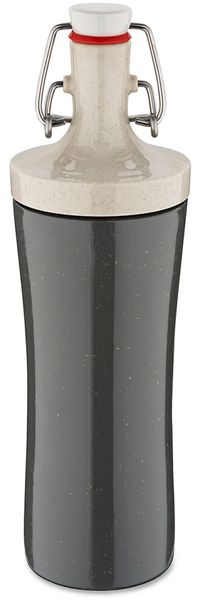 Koziol Trinkflasche Plopp To Go, Wasserflasche, Kunststoff-Holz-Mix, Nature Ash Grey, 425 ml, 7796701