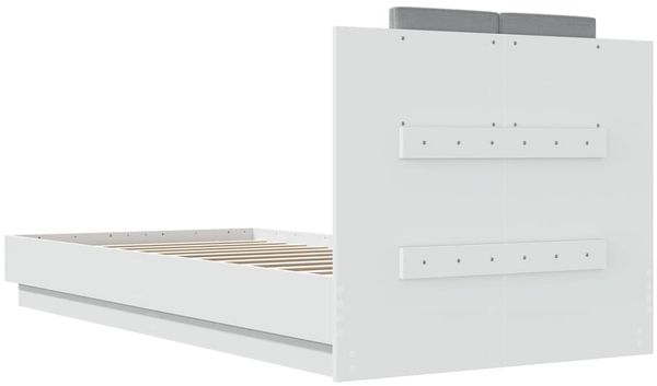 vidaXL Bettgestell mit Kopfteil und LED-Leuchten Weiß 100x200 cm 3210024 Bild 8