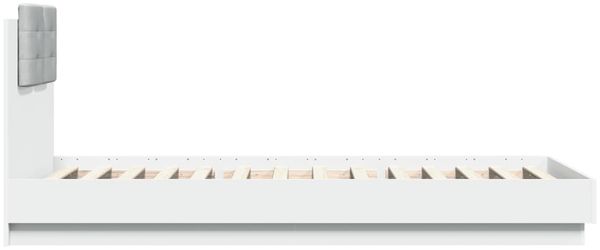 vidaXL Bettgestell mit Kopfteil und LED-Leuchten Weiß 100x200 cm 3210024 Bild 7