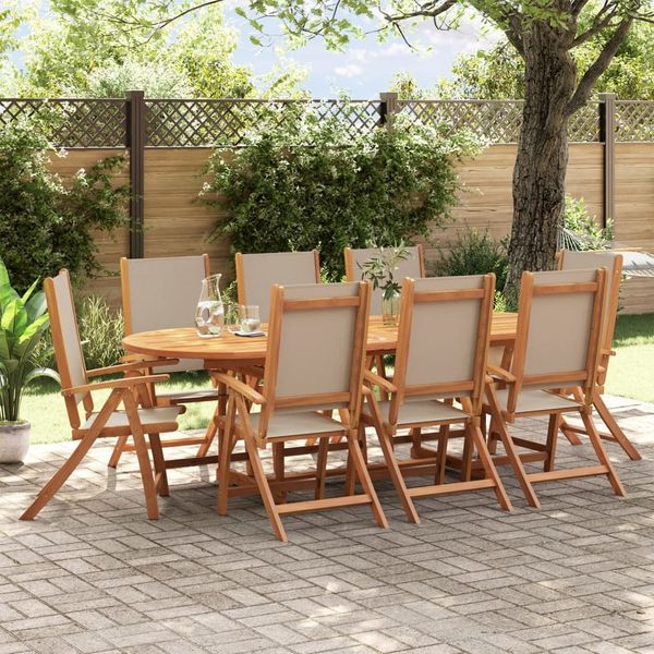 vidaXL Gartenstühle 8 Stk. Klappbar Massivholz Akazie und Textilene 3279246