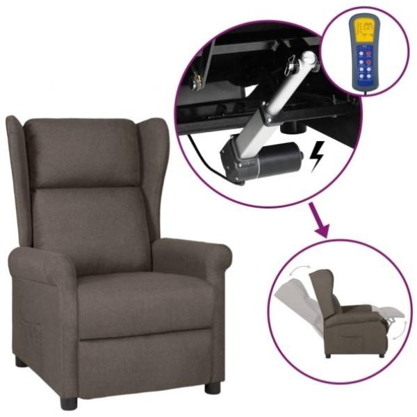 vidaXL Ohrensessel mit Liegefunktion Elektrisch Braun Stoff 3098323