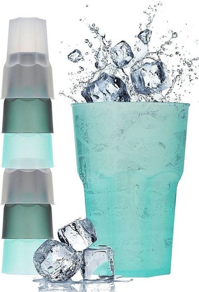 astor24 Kinderbecher 12er Set Trinkbecher 480 ml Kunststoff Cocktail Kinderbecher XXL, 6-tlg, Mehrwegbecher Unzerbrechlich