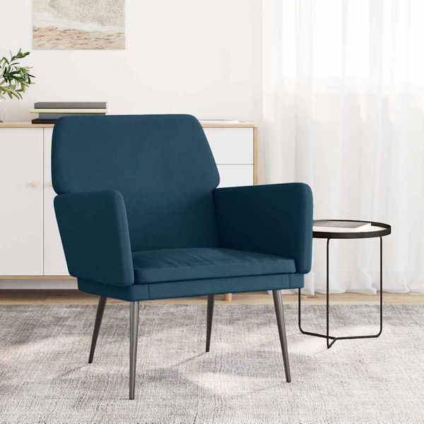vidaXL Sessel Blau 62x79x79 cm Samt 351381