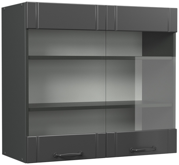 Küchenglasschrank Fame-Line Dunkelgrau 80 cm Vicco