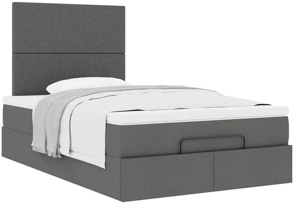 vidaXL Ottoman-Bett mit Matratze Dunkelgrau 120x190 cm Stoff 3313058 Bild 5