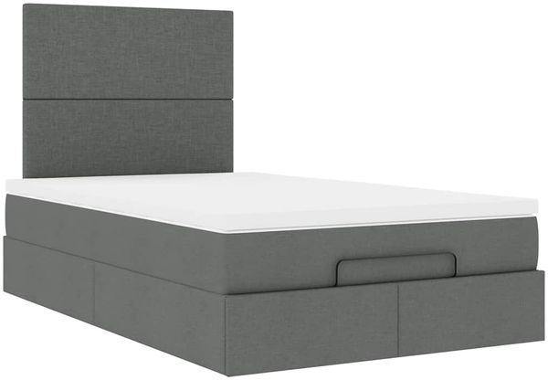vidaXL Ottoman-Bett mit Matratze Dunkelgrau 120x190 cm Stoff 3313058 Bild 6