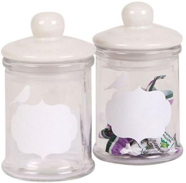 Vorratsgläser 2er-Set mit Schriftfeld 150ml Gewürzglas Vorratsdose Dekodose Glas