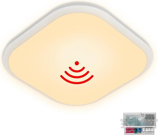 FIVMEN LED Deckenleuchte Deckenlampe 15W/24W Wandleuchte mit Bewegungsmelder, LED fest integriert, Kaltweiß/Warmweiß, Rund/Eckig