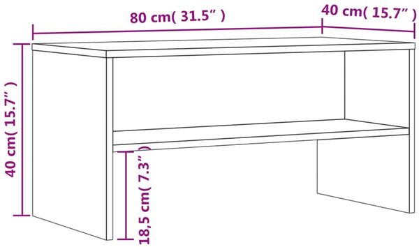 vidaXL TV-Schrank Grau Sonoma 80x40x40 cm Holzwerkstoff 815235 Bild 9