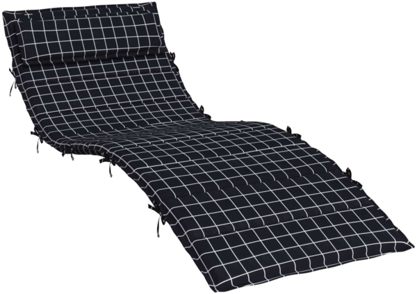 vidaXL Sonnen-Lounger Kissen Schwarz 180 x 60 x 4 cm Oxford-Stoff 361868