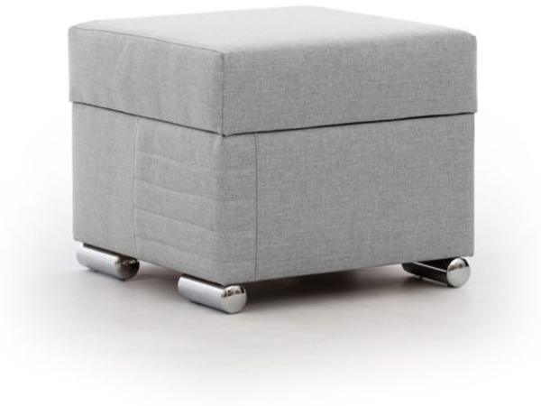 Polsterhocker mit Stauraum CANTON in Stoff Liverpool Grau