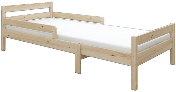OTTO home Kinderbett Wenke, ausziehbar von 140 bis 200 cm, FSC® (90cm Breite, 140-200cm Liegefläche), massive Kiefer, mit Lattenrost, zeitlose Optik, Rausfallschutz
