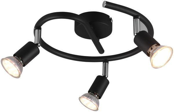 LED Deckenstrahler Rondell 3-flammig Schwarz, Ø 26cm Bild 2