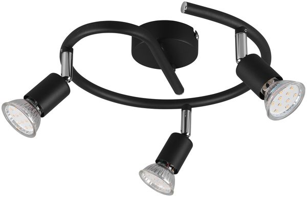 LED Deckenstrahler Rondell 3-flammig Schwarz, Ø 26cm Bild 4