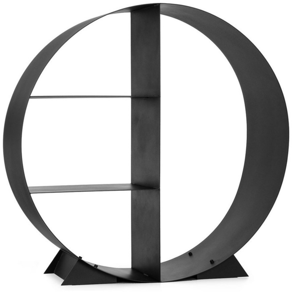 Moritz Metall Kaminholzregal Rund 4 Fächer Brennholzregal Feuerholzregal Stapelhilfe Holzhalter Kaminholzständer