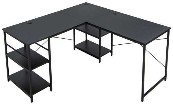 KOMFOTTEU Schreibtisch L-förmig, Bürotisch für 2 Personen, 151x151 cm