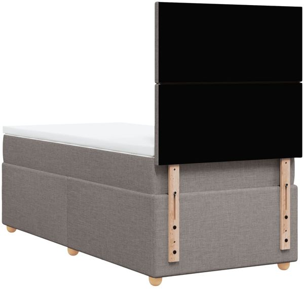 vidaXL Boxspringbett mit Matratze Taupe 90x200 cm Stoff 3293460 Bild 8