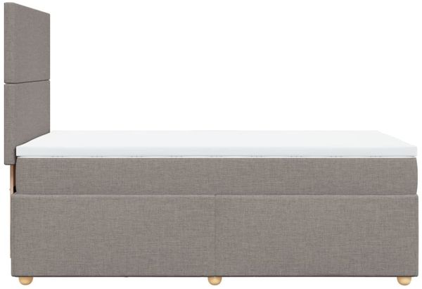vidaXL Boxspringbett mit Matratze Taupe 90x200 cm Stoff 3293460 Bild 7
