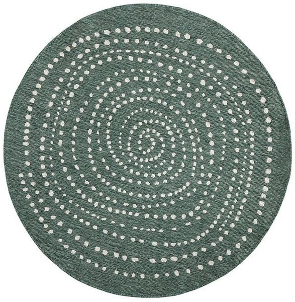 NORTHRUGS Teppich In- & Outdoor Wendeteppich Bali rund grün creme, rund, Höhe: 5 mm