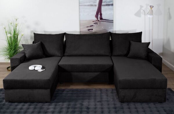 COLLECTION AB Wohnlandschaft Pico U-Form, B: 252 cm, Bettfunktion, Bettkasten & 2 Zierkissen