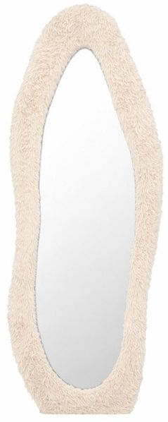 BOURGH Ganzkörperspiegel MIRZA 160x60cm Flanellspiegel beige - asymmetrischer Standspiegel, verstärkte Rückwand