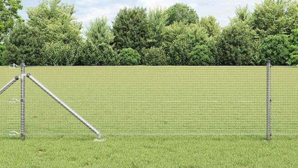 vidaXL Schweißdrahtzaun mit Spikes 100 x 0,4 m Verzinkter Stahl Silber 3352015