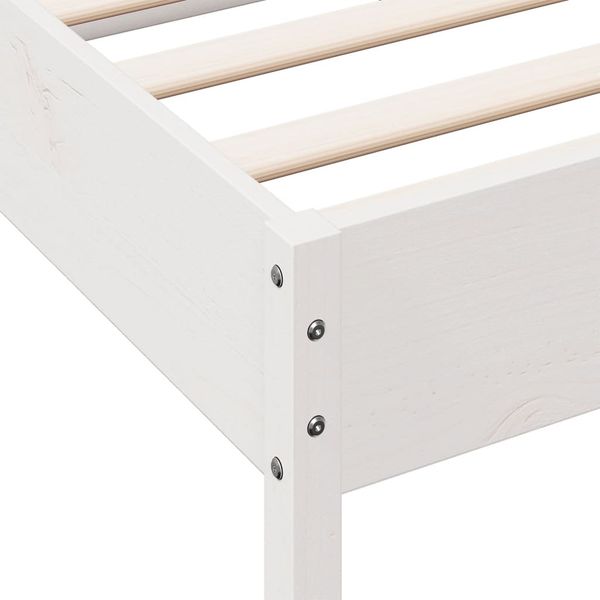 vidaXL Massivholzbett ohne Matratze Weiß 75x190 cm Kiefernholz 3328257 Bild 9