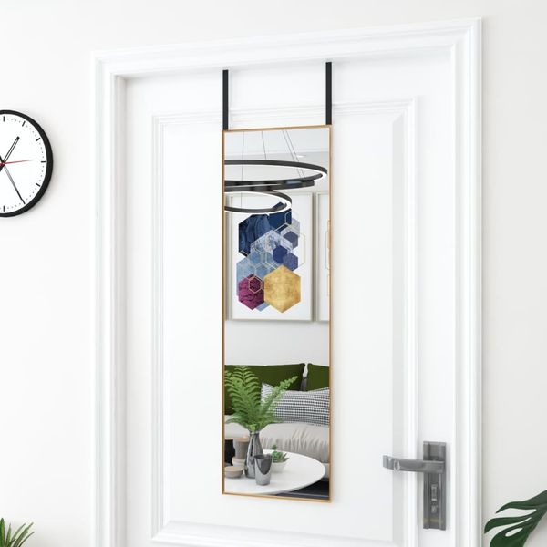 vidaXL Türspiegel Golden 30x100 cm Glas und Aluminium 327414