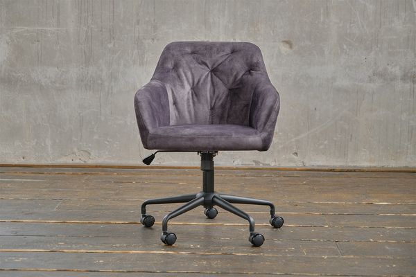 KAWOLA Bürostuhl KAYA Schreibtischstuhl Velvet anthrazit 79 x 61 x 64 cm