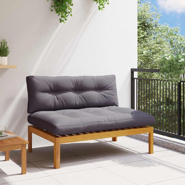 vidaXL Mittelsofa Einheit Natürlich und Dunkelgrau 120 x 80 x 82 cm 42026773