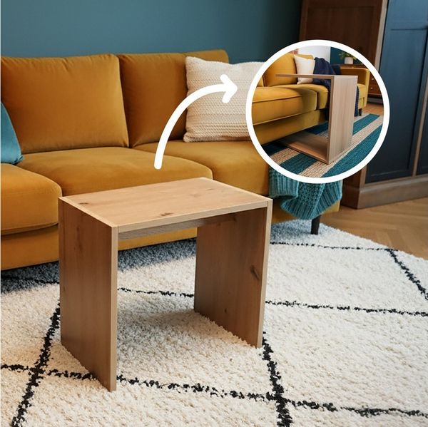 PEGSEN Beistelltisch moderner Beistelltisch C-Form Tisch für Sofa Kaffeetisch (2in1 Funktion - drehen und als Couchtisch nutzen), Platzsparend & multifunktional, Stabiler Stand ohne zusätzliche Füße