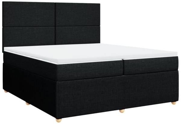 vidaXL Boxspringbett mit Matratze Schwarz 200x200 cm Stoff 3294458 Bild 2